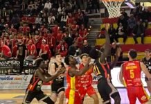 Basket Academy inciampa a Barcellona 84-73 che l’appaia al quinto posto